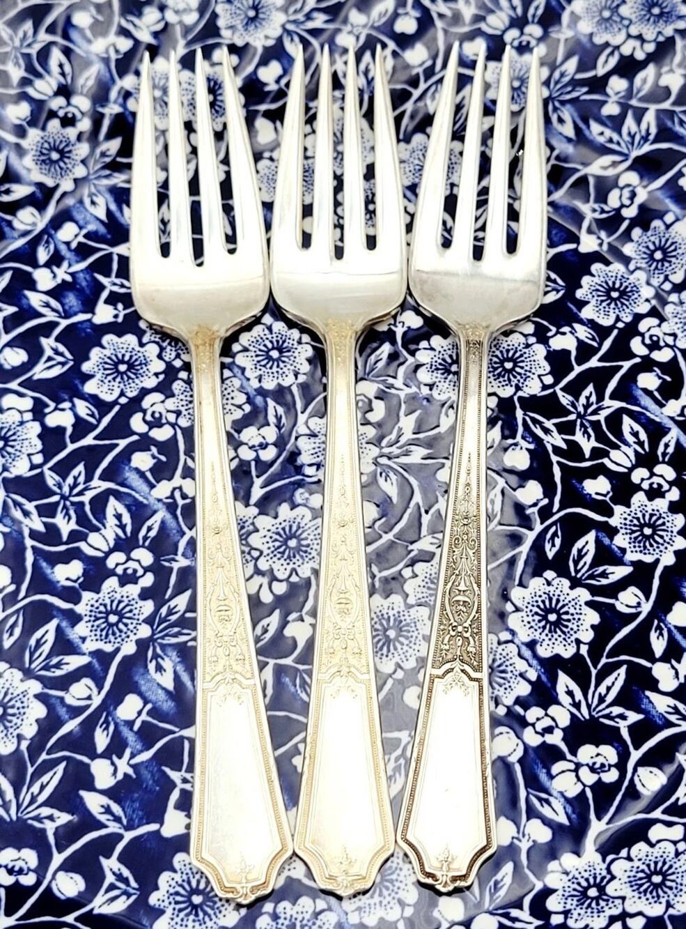 1847 Rogers Bros Ancestral Silverplate IS Set of 3 Salad Fork Discontinued